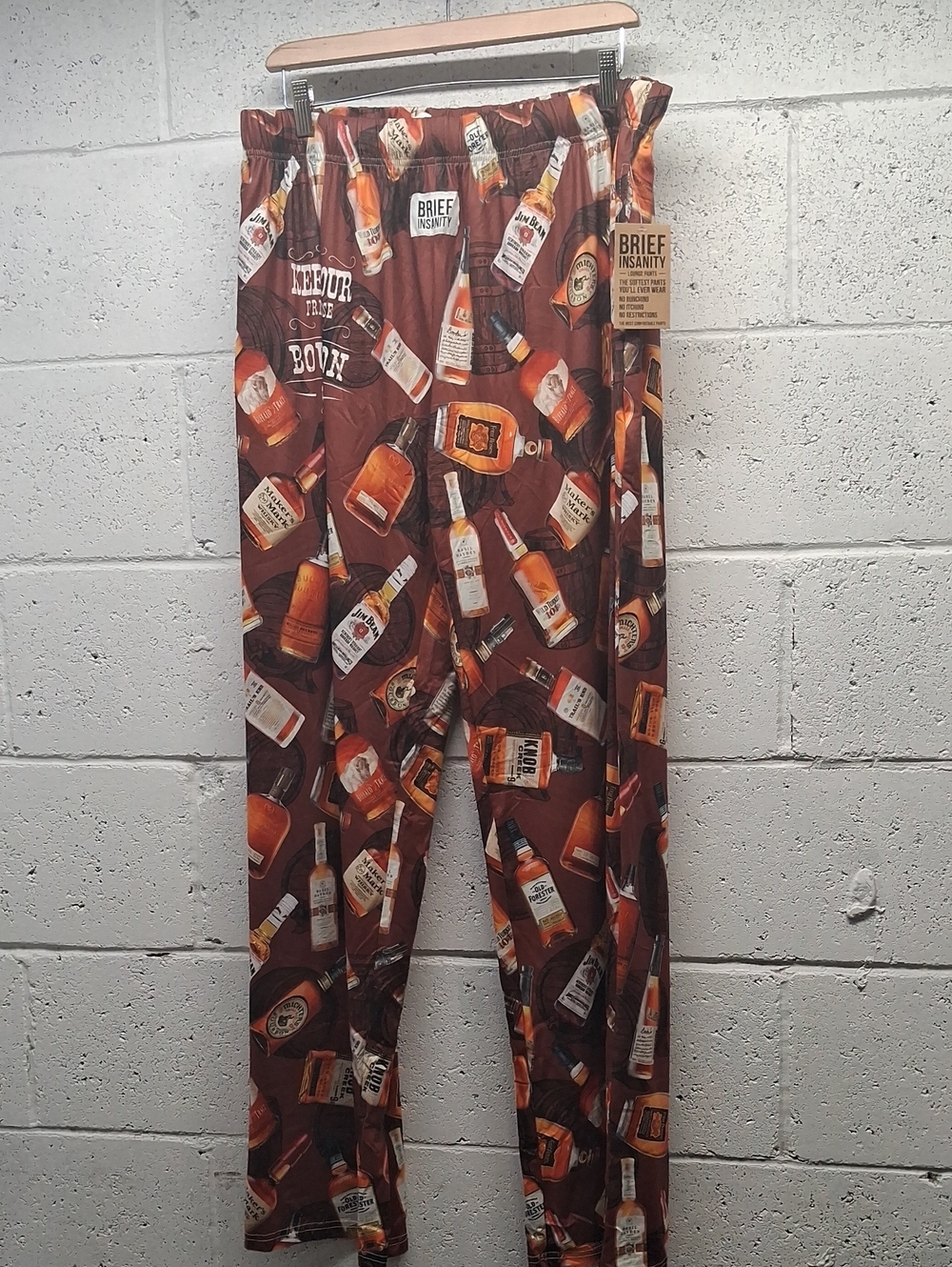 NWT Brief Insanity Bottle Print Lounge Pants - Brown & Amber